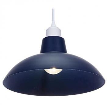 Midnight Blue Industrial Retro Curved Metal Pendant Light Shade