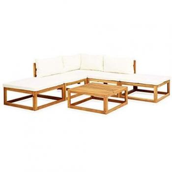 VidaXL Set di Mobili da Giardino 6 Pezzi con Cuscini in Acacia