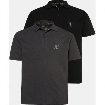 Men's 2 Pack Plus Size Polo Shirts, Grey, 4XL, Cotton/Polyester, JP1880
