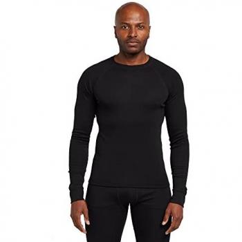 Peter Storm Mens Long Sleeve Baselayer Merino Crew Neck For Walking & Hiking in Black, size 2xl