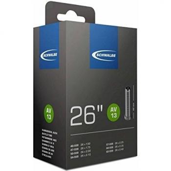 SCHWALBE Cámara de Aire para Bicicleta Unisex Adulto en Negro con Medida 26 x 1.50-2.50 y Valvula Presta Fina de 60mm