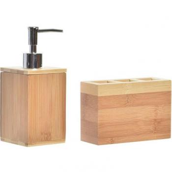 Badezimmer Set DKD Home Decor Bambus 13 x 5 x 9 cm (2 Stück)
