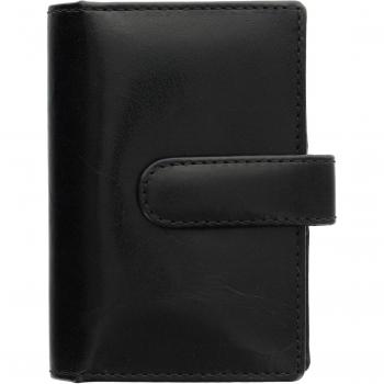 Visconti Sleek Black Leather Card Keeper with Locking Tab
