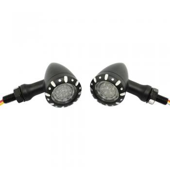 Luz LED intermitente para motocicleta negra/cromada