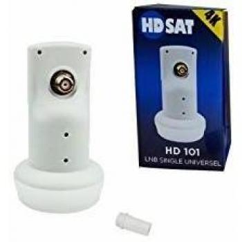 HDSAT HD101 LNB Tête Unique Parabole Universelle Full HD 4K Gain 65dB