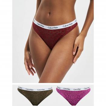 Calvin Klein Confezione da 3 Slip Brasiliani Multicolore (Intense Plum/Red Carpet/Olive) XS