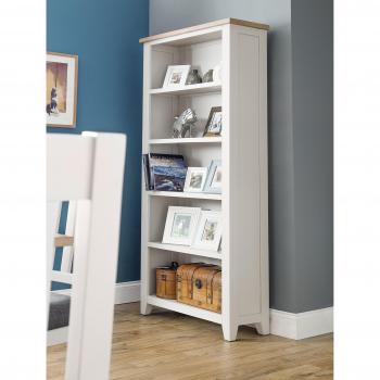 Julian Bowen Richmond Large Tall Bookcase in Oak/Grey