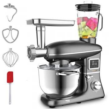 Robot Pâtissier 1500W Hyundai Bol 6.2L 6 Vitesses avec Fonctions Blender, Hachoir, et Spatule Programmable