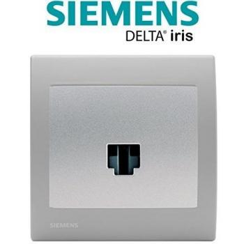 Prise Informatique RJ45 Silver Delta Iris + Plaque Silver par SIEMENS