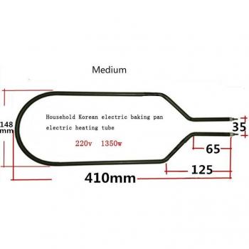 220V AC Elektrische Warmtebuis 304SS Hoge Temperatuur Verwarmingselement voor Oven 1400W