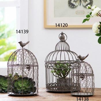 Classic Wrought Iron Birdcage for Window Display