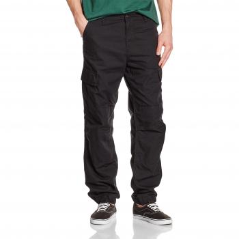 Carhartt Herren Cargo-Jeans Regular, Gr. 40, Schwarz (BLACK RINSED)