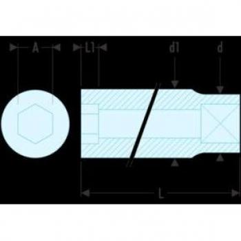 Douille 6 pans 1/4 13mm FACOM