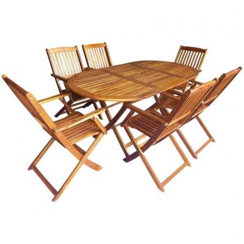 Kit 7 pezzi: Tavolo & Sedie Pieghevoli VidaXL in Legno