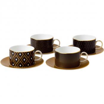 Juego de 4 tazas de té con plato Arris de Wedgwood