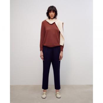 Pantalón ancho con pliegues para mujer