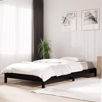 Lit empilable en pin noir 80x200 cm sans matelas