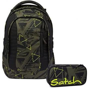 Satch Sleek Schulrucksack Set inkl. Schlamperbox (Geo Storm)