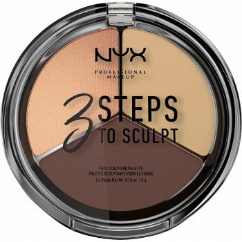 NYX 3‑Schritte Sculpting Face Palette – Gesichts-Puder (Medium 03)