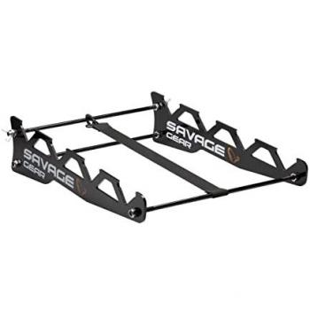 Savage Gear Belly Boat Rod Station – Support Noir à 4 Cannes