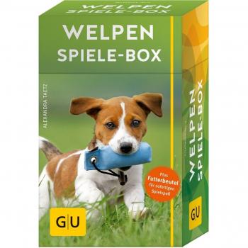 Welpen Spiele-Box gelb 12 x 3,5 cm: Plus Futterbeutel für sofortigen Spielspaß