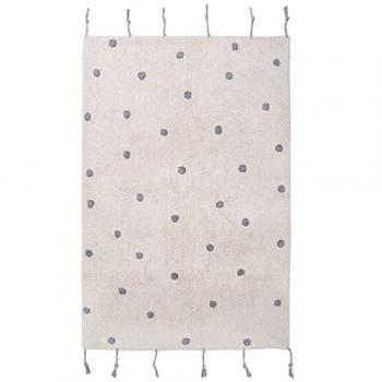 Tapis enfant Nümi en coton gris à pois (100 x 150 cm)