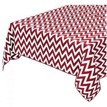 Nappe de Cuisine Bordée Zig Zag Rouge 155 cm