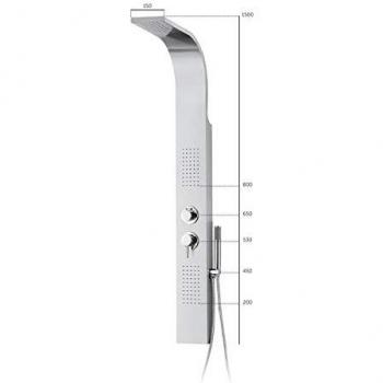 Colonna Doccia Inox Lucido Con Miscelatore Keller Taps