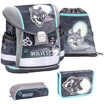 Belmil Schulranzen Set 4-teilig ergonomischer Schulranzen Jungen 1. Klasse 2. Klasse 3. Klasse