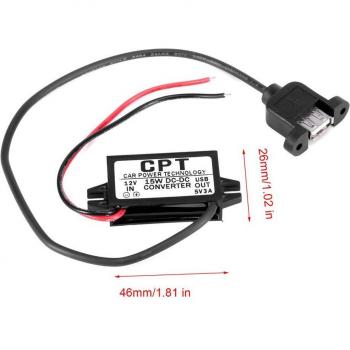 Bausatz: 12 V zu 5 V DC Adapter – 15 W, robustes Autoladekit