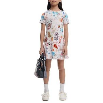 Desigual Skater Gattino Manica Corta Cotone