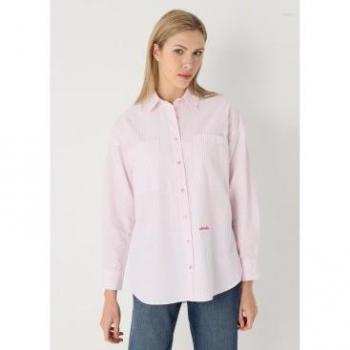 Camisa de Manga Larga Rosa con Bolsillos Lois Jeans