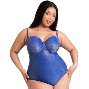 Strapless Sapphire Sea Blue Bandeau Swimmer – Curvy Kate 32F
