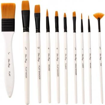 Cepillos de Nylon 10 unidades con Placa de Tela Acuarela