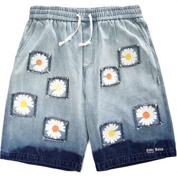 Men's Hip Hop Daisy Print Summer Shorts