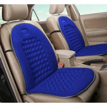 Coppia di schienali per sedili auto universali in poliestere con 92 sfere massaggianti, Blu Royal