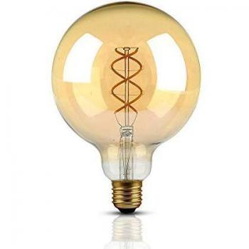 Lampada Curva 5W, G125 E27 Oro 2200K Bianco Caldo Extra
