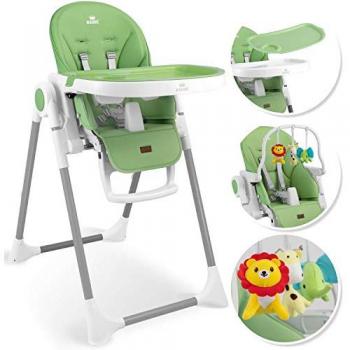 KIDIZ® 3in1 Hochstuhl mit Spielbügel, Babyliege und höhenverstellbarer Rückenlehne