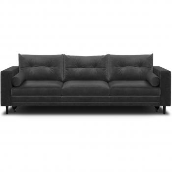 Homifab Canapé 3 Places en Velours Gris Convertible