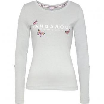 KangaROOS Langarmshirt für Damen, krempelbare Ärmel