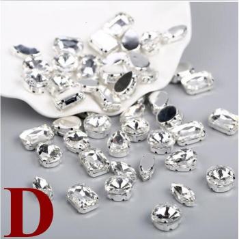 Silver Claw Setting Rhinestones for Wedding Dress Trim