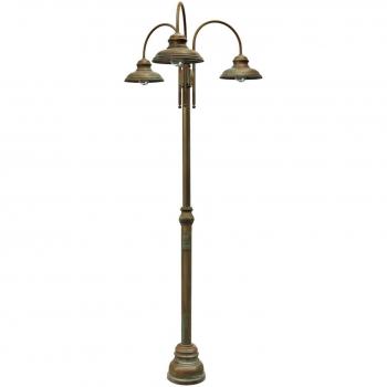 Moretti Lampione Luca in Ottone Rame Antico, 3 Luci