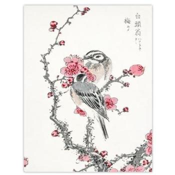 Vintage Japanese Pine and Plum Wall Decor