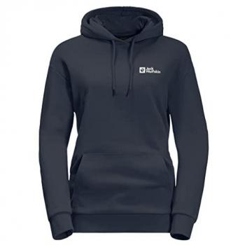 Kapuzenpullover JACK WOLFSKIN ESSENTIAL HOODY W Gr. S (36), blau (night, blau), Damen