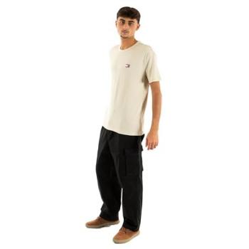 T-shirt Tommy Hilfiger Col Rond Logo Brodé Beige XL Hommes