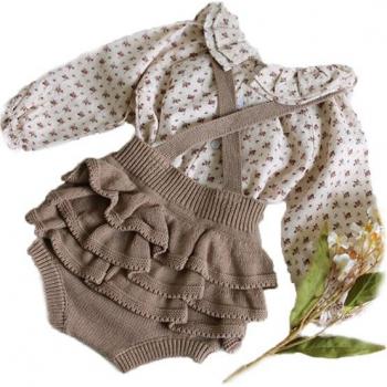 Infant Girls Knitted Overalls