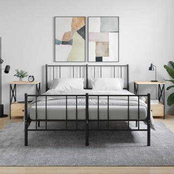 VidaXL Mesitas noche 2 uds madera ingeniería roble Sonoma 50x41x65 cm