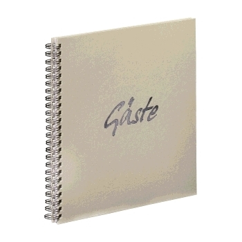 PAGNA Gästebuch mit Spirale quadratisch blanko, creme Hardcover 40 Seiten