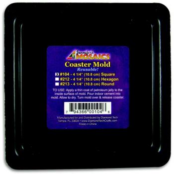 School Specialty 4 in Reusable Square Plastic Mosaic Coaster Mold