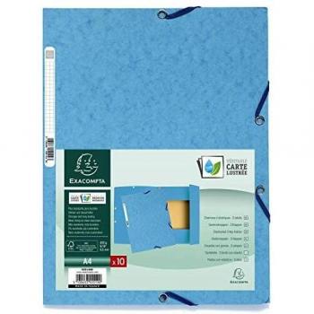 Cartellina con elastico 24x32 cm turchese Exacompta cartoncino lustré 400 gr